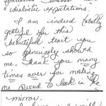 Handwritten thank you note