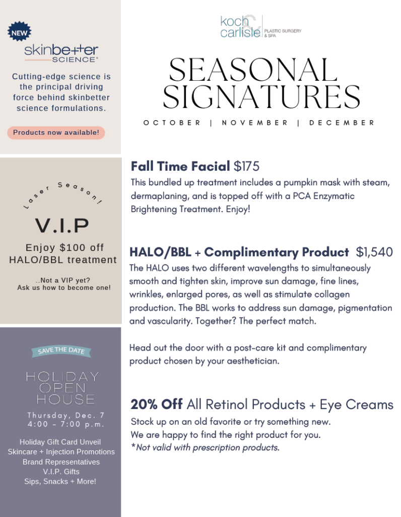 Koch & Carlisle October, November, December 2023 Seasonal Signatures Specials