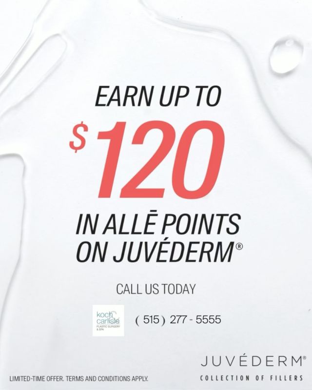 Thinking about JUVÉDERM® treatment? This is your sign to book a consultation with us! Get a look customized for you and earn up to $80 off 2 syringes & $120 of 3 syringes in @alle points on JUVÉDERM® when you get treated with 2-3 syringes during your appointment. Call our office today to book a consultation. Promotion runs from 08‍/02‍/22 - 09‍/30‍/22.
-
Keep watching for Uses and Important Safety Information.
-
#Juvederm #JuvedermProvider