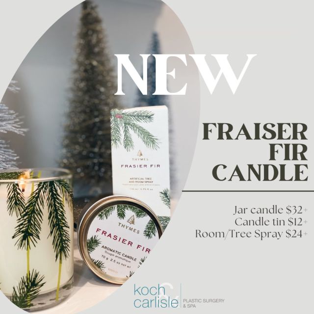 NEW and beautiful Frasier Fir candles available! ✨

These candles are perfect for cozying up on a cold night or lighting during a holiday party. 🎄

The Thymes candle is offered in a variety of sizes and can be purchased right here at Koch & Carlisle Plastic Surgery!

.
.
.
.
#holidaygifting #holidaygiftguide #iowamedspa #iowamedicalspa #plasticsurgery #desmoines #dsm #dsmia #tistheseason #iowamedspa #medspa