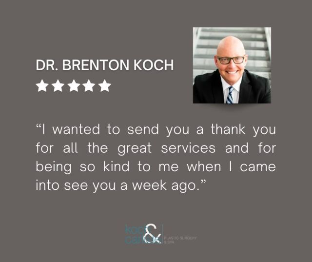 Sweet note sent to Dr. Brenton Koch from one of his patients. 👏

Thank you to all who have sent cards to our doctors or took time to write a review about their experience at Koch & Carlisle Plastic Surgery. We love hearing from our patients! Thank you. 

To schedule your next consultation or injection appointment with Dr. Brenton Koch, we encourage you to call our office: 515-277-5555.