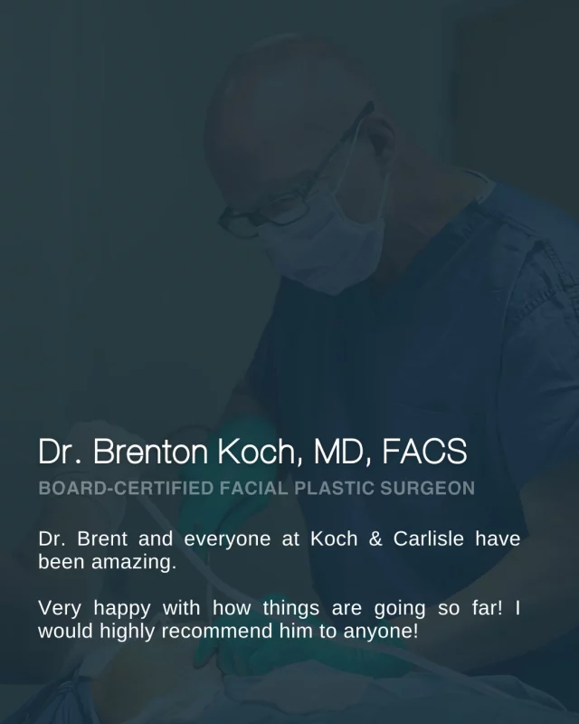 A very sweet review shared by our patient - thank you! 

Dr. Brenton Koch is a board-certified facial plastic surgeon at Koch & Carlisle Plastic Surgery. He works directly with patients interested in facial plastic surgery. 

While Dr. Koch performs a wide range of facial plastic surgery procedures, his specialties include:
➡Facelift
➡Rhinoplasty
➡Eyelid lift (upper and lower)
➡Chin augmentation
➡Facial liposuction

Interested in meeting with Dr. Koch? We're happy to assist! Reach out today by:
🩵 Speaking with a member of our team | 515-277-5555, press "1" for consults
🩵 Inquiring online | https://www.kochandcarlisle.com/consultation-mobile/