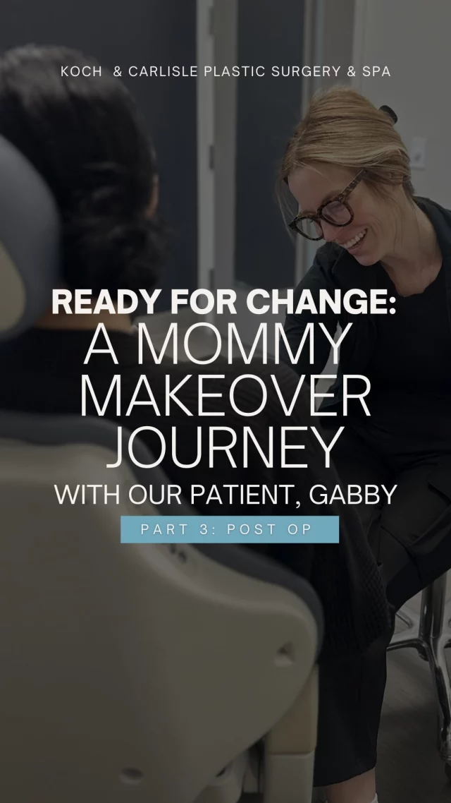 Today we join Gabby during her post-operative appointment, scheduled two weeks following her Tummy Tuck and Breast Lift with Dr. Carlisle. 

During this appointment, Gabby meets with Dr. Carlisle’s nurse, Rachel, to remove one of her two drains. Although she was nervous going into the appointment, she admits she didn’t experience an ounce of pain during the removal.

Watch as Gabby walks through her post-operative appointment at Koch & Carlisle Plastic Surgery, and shares insight into her experience waking up following her Mommy Makeover procedure with Dr. Carlisle.