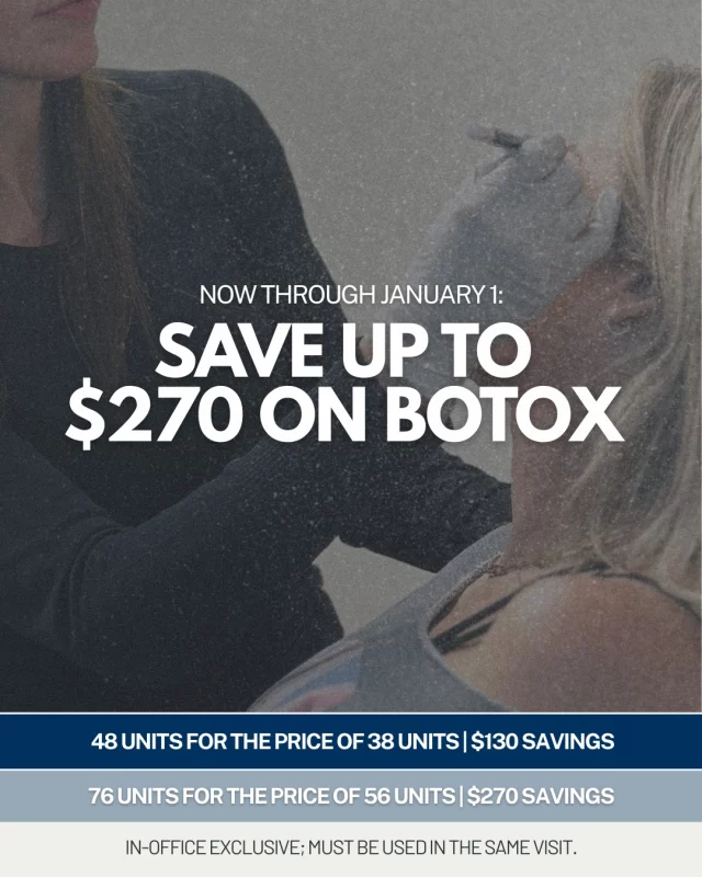 📣Save up to $250 on Botox! ✨

From now until Jan. 1, save up to $270* at your Botox appointment:

🩵 48 Units for the Price of 38 Units | $130 savings
➡ Get 38 units of Botox + receive up to an additional 10 complimentary units 
➡ Must be redeemed the same visit; available with all injectors. 
➡ Special is available the rest of 2025.

🩵 76 Units for the Price of 56 Units | $270 savings
➡Get 56 units of Botox + receive up to an additional 20 complimentary units 
➡Must be redeemed the same visit; available with all injectors. 
➡Special is available the rest of 2025.

Looking to save more? Be sure to grab a Botox Day Gift Card on Wednesday, Nov. 19! Your Botox Day gift cards can be combined with our Botox offer! 🎉

Request your next Botox appointment:
🩵 Speak with a member of our team | 515-277-5555, press "1" for injections
💻 Inquire online | https://www.kochandcarlisle.com/consultation-mobile/
