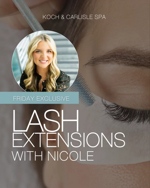 NEW SERVICE: Lash Extensions with Nicole! ✨🩵

Beginning Friday, Jan. 23, our aesthetician Nicole will exclusively offer lash extensions on Fridays at Koch & Carlisle Spa!

Nicole previously spent three years specializing in lash extensions, and we’re so excited to offer this new service to our patients. Lashes are customized to your preference, and the perfect accessory for an upcoming trip, event, or everyday life!

We can't wait for you to try it out! 👏

Schedule a complimentary lash consultation with Nicole today:
➡ Speak with a member of our team | 515-277-5555, press “2” for our spa
➡ Inquire online | ask@kochmd.com

.
.
.
.
#kochandcarlisleplasticsurgery #medspaiowa #lashextension #lashes #desmoineslashextensions #medicalspa #westdesmoinesiowa #medicalgradeskincare #desmoineslashextensions #desmoineslashes #lashtech