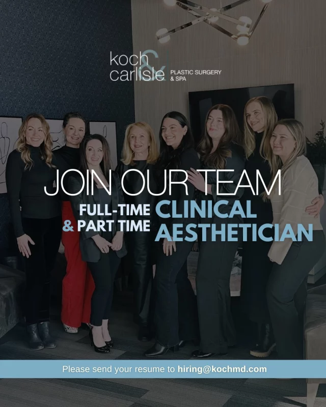 Join Our Team | Part-Time & Full-Time Clinical Aesthetician

Koch & Carlisle Plastic Surgery & Spa is growing, and we’re looking to add an experienced, client-focused Aesthetician to our award-winning spa team. This role is ideal for an aesthetician who has built a strong, loyal clientele and is ready to join a collaborative, physician-led practice with advanced technology and long-term growth opportunities.�

Part-Time ideal position | 16-24 hours
- Wednesday, Thursday, Friday* or Saturday*

Full-Time position | 4-5 days
- Monday, Tuesday, Thursday, Friday 

🩵 Our Ideal Candidate
Licensed Esthetician in the state of Iowa (required)
Laser Trained or Certificate preferred
Established clientele preferred
Experience with laser hair removal and laser skin treatments 
Comfort working alongside physicians, injectors, and nurses
Ability to retain and grow a client base within a medical spa setting
Passionate about patient experience and results
Confident performing consultations and treatment planning
Professional, reliable, and team-oriented

🩵 Why Join Koch & Carlisle
Established, reputable plastic surgery & medical spa practice
Supportive leadership and a collaborative team culture
Advanced devices and cutting-edge technology
Built-in marketing support and patient referrals
Strong benefits package and paid vacation time
Opportunity for long-term growth in a thriving practice�
�
Please email your resume to "hiring@kochmd.com"
Click here to read more about our open positions: https://lp.constantcontactpages.com/cu/PMk2g80/joinourteam